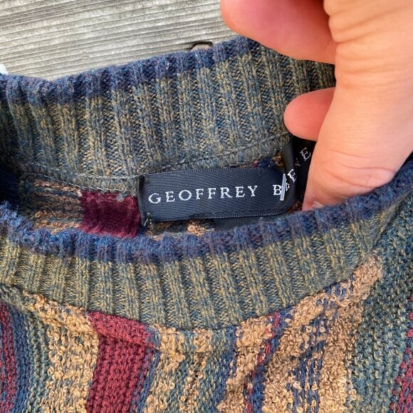 Vintage 90s Geoffery Beene Coogi Style Knit Sweater XL - Picture 6 of 6